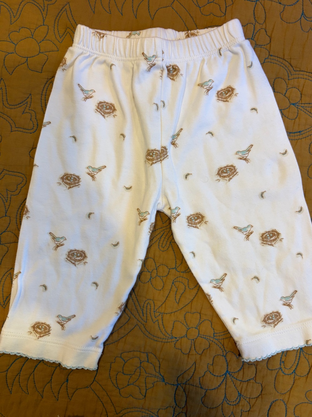 Pixie Lily Tiny Couture Creations Baby Pants with Bird Nest Print 6-9 months